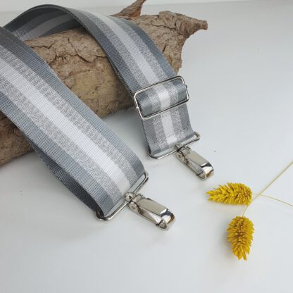 Gurtband StripesSilberGrau
